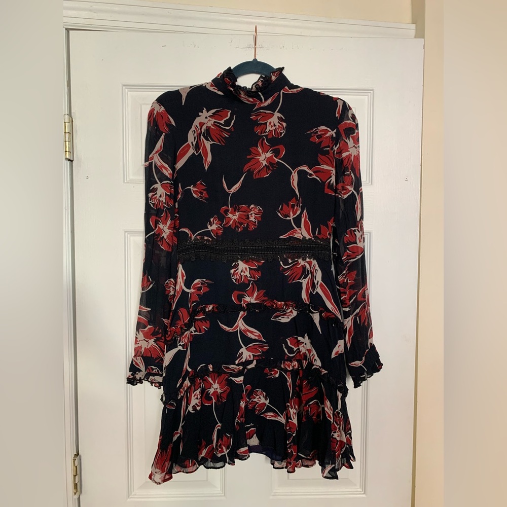NICHOLAS Floral Long Sleeve Mini Dress - S